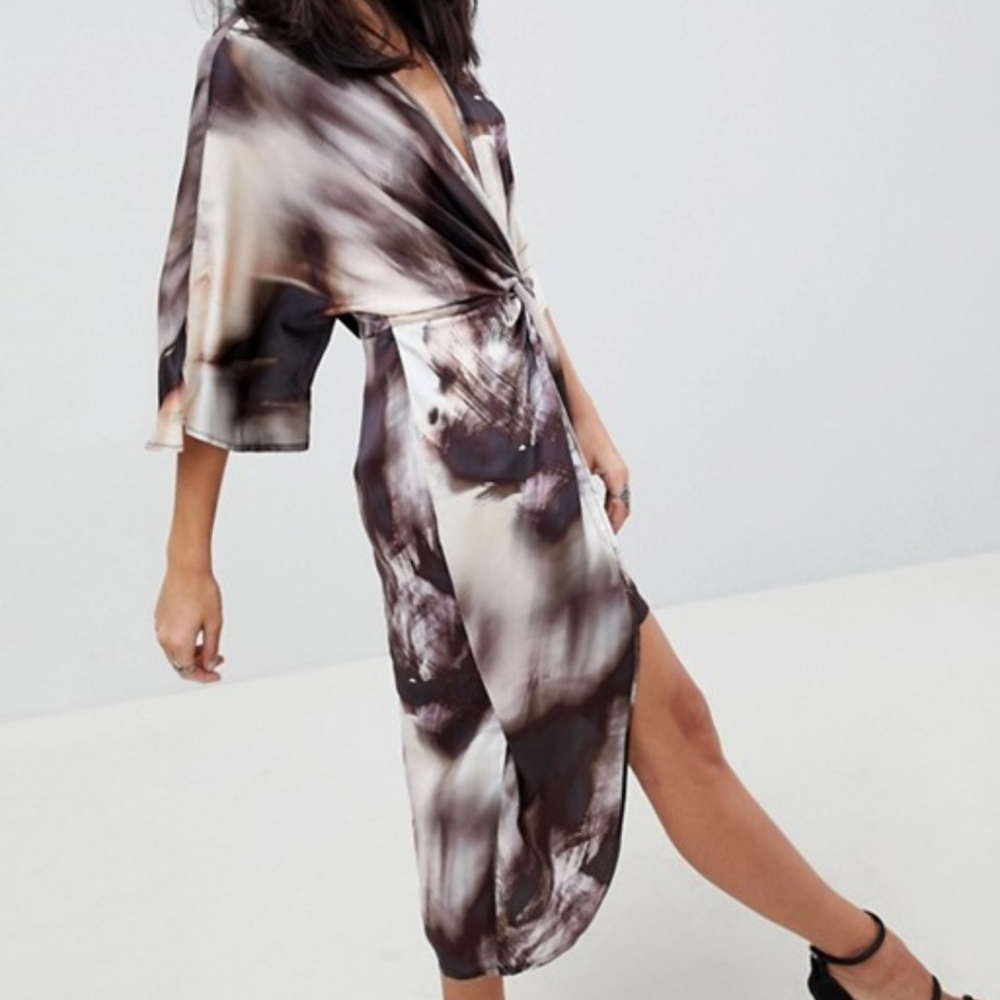 Asos Abstract Kimono Dress